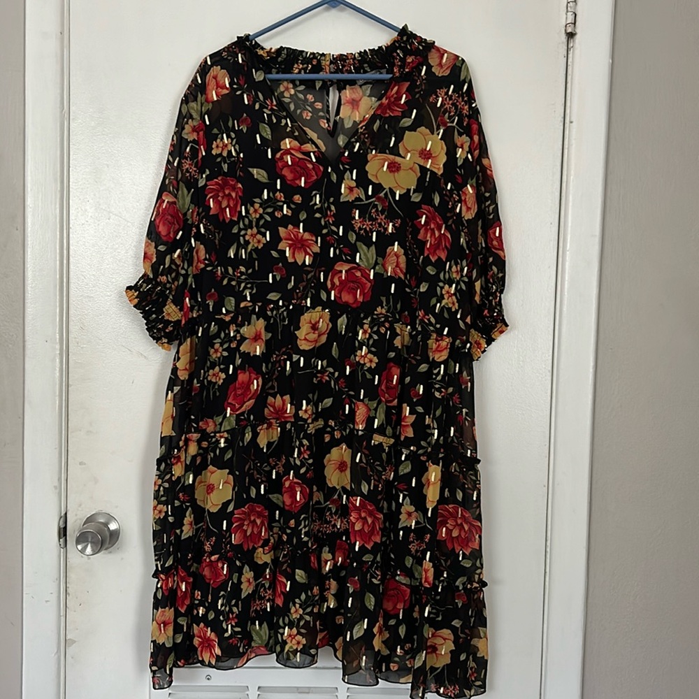 Red/ Orange Flowered Dress